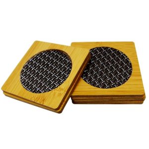 Bamboo Wood Table Coaster Heat Insulation Pad 6 Pcs Set