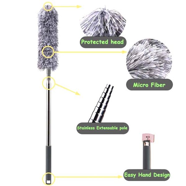 Microfiber Duster with Extension Pole(Stainless Steel) - Image 4