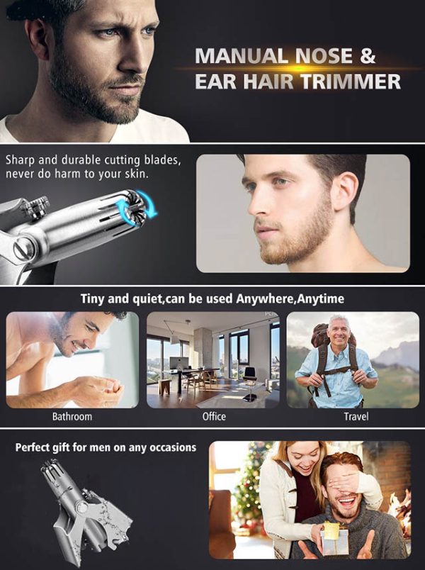 Stainless Steel Manual Nose Trimmer for men - Image 4