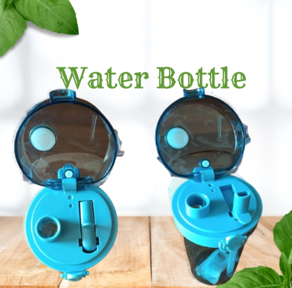 creative double drink water bottle Food Graded Plastics Water bottle  - 420ml - Image 3