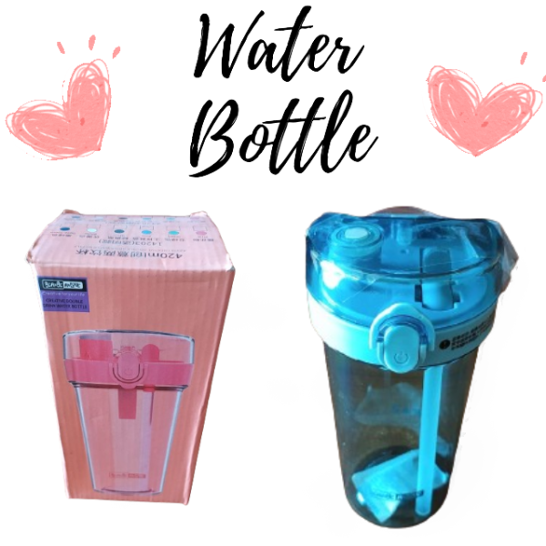 creative double drink water bottle Food Graded Plastics Water bottle  - 420ml - Image 2