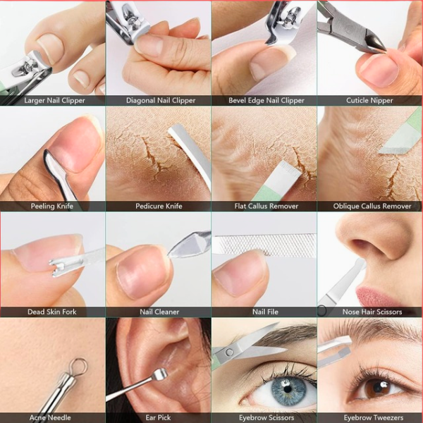 Manicure Set Nail Clippers Pedicure Kit 16 in 1 - Image 5