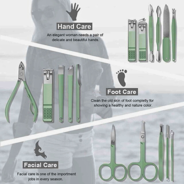 Manicure Set Nail Clippers Pedicure Kit 16 in 1 - Image 2